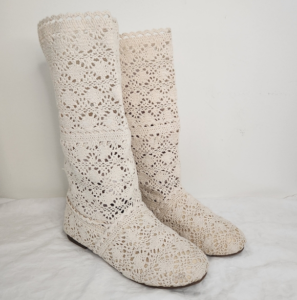 Crochet Lace Boots - Picture 1 of 14